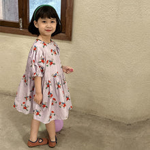 Load image into Gallery viewer, X81562DS-Summer cotton puff sleeve flower dress