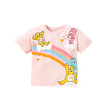 Load image into Gallery viewer, 53043SE-Little maven summer rainbow bear print round neck cotton short-sleeved top