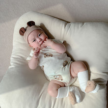 Load image into Gallery viewer, 32306LS-Summer bear full print triangle bodysuit + hat two-piece set