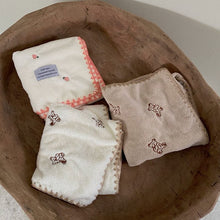 Load image into Gallery viewer, WH92602AC-Cute soft coral fleece towel cartoon embroidered bear strawberry super absorbent face towel no lint face towel