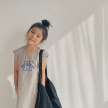 Load image into Gallery viewer, BB2309-Spring and Summer Japanese Style H Letter Sleeveless Long Dress