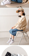 Load image into Gallery viewer, WH0307AC- Spring and Autumn Thin Big Kids Baby Letter Middle Socks (4 in a Set)