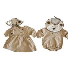 Load image into Gallery viewer, Y9386LS-Autumn Newborn Baby Two-Button Long-Sleeved Jumpsuit + Bib