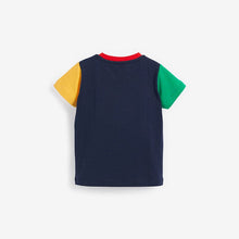 Load image into Gallery viewer, 53038SE-Little maven summer cartoon boy print color matching sleeves pure cotton short-sleeved top