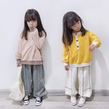 Load image into Gallery viewer, 178PA-Autumn and winter loose color matching harness foot parent-child casual sports pants