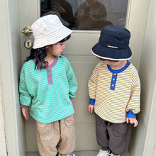 Load image into Gallery viewer, C81305SE- Spring Thin Striped Button-down Collar Long Sleeve T-shirt