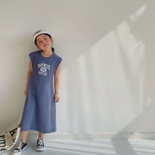 Load image into Gallery viewer, BB2309-Spring and Summer Japanese Style H Letter Sleeveless Long Dress