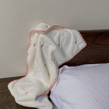 Load image into Gallery viewer, WH92602AC-Cute soft coral fleece towel cartoon embroidered bear strawberry super absorbent face towel no lint face towel