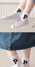 Load image into Gallery viewer, WH0307AC- Spring and Autumn Thin Big Kids Baby Letter Middle Socks (4 in a Set)