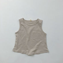 Load image into Gallery viewer, 1052SE-Korean summer children's sleeveless vest soft bamboo cotton solid color stripes thin boys and girls wear stylish vest