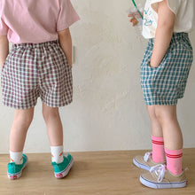 Load image into Gallery viewer, X90278PA-Children's shorts for outer wear, baby Japanese plaid children's clothing, summer thin style, 2022 new casual little boy pants