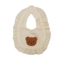 Load image into Gallery viewer, WH81002AC- Korean ins style embroidered bear lace cotton gauze bib for baby bibs to prevent spitting up and absorbent neck wrap