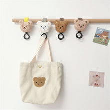 Load image into Gallery viewer, WH81502AC- Korean ins style embroidered bear head baby stroller hook baby stroller hook baby stroller magic cart Velcro hook