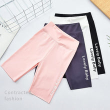 Load image into Gallery viewer, 30701PA- Summer thin high waist outer wear yoga pants five-point shark pants for middle and large children