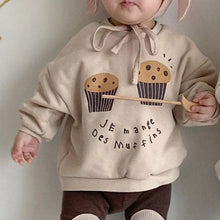Load image into Gallery viewer, 23D1773SE-Children's Korean winter new tops for boys and girls ins cute small cake print fleece casual sweatshirt