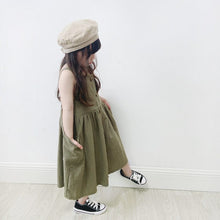 Load image into Gallery viewer, 23006DS-Summer Japanese retro multi-button cotton casual suspender dress