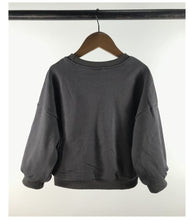 Load image into Gallery viewer, 23D1915PCW- Korean version of children's spring and autumn new parent-child wear Korean style letters loose casual long-sleeved parent-child terry sweater t