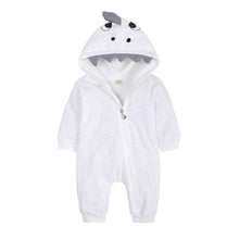 Load image into Gallery viewer, HY2946LS-New cross-border infant dinosaur hooded cotton jumpsuit for boys and girls long-sleeved crawling clothes baby jumpsuit
