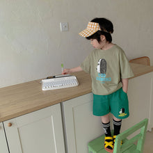 Load image into Gallery viewer, X90269TG-Children's summer suit girls sports 2022 new pure cotton little boy cartoon casual baby short-sleeved two-piece suit