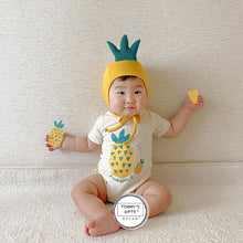 Load image into Gallery viewer, 32321LS-Summer pineapple print bodysuit + hat two-piece set