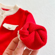Load image into Gallery viewer, 86032LS-Spring and Autumn Red Baby Girl Cardigan Long Sleeve Jacket + Climbing Clothes