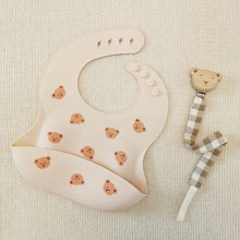 Load image into Gallery viewer, WH81507AC-Korean ins style many little bear baby soft silicone bibs for boys and girls to eat with complementary food three-dimensional rice receiving pocket