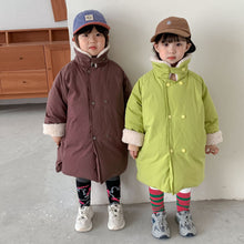 Load image into Gallery viewer, D60277SE- Winter solid color 90 white duck down medium and long bread down jacket