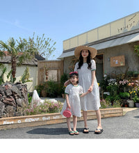Load image into Gallery viewer, 22B038PCW-New summer parent-child outfit fairy wear white long loose slimming net celebrity stylish mother and daughter outfit