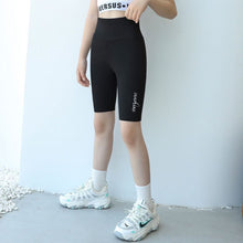 Load image into Gallery viewer, 30701PA- Summer thin high waist outer wear yoga pants five-point shark pants for middle and large children