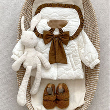 Load image into Gallery viewer, H10007SE-Winter Thick Lapel Bowknot Quilted Warm Girls Quilted Jacket