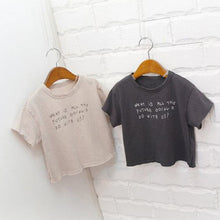 Load image into Gallery viewer, 23D216SE-2022 Summer New Children's Tops Korean Style Simple Soft Round Neck Letter Printed Boys and Girls Cotton Short Sleeve T-Shirt