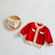 Load image into Gallery viewer, 86032LS-Spring and Autumn Red Baby Girl Cardigan Long Sleeve Jacket + Climbing Clothes