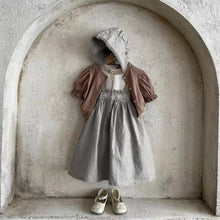 Load image into Gallery viewer, Y6317DS-Summer Forest Embroidery Suspender Dress + Hat Two-piece Set