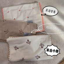 Load image into Gallery viewer, WH92602AC-Cute soft coral fleece towel cartoon embroidered bear strawberry super absorbent face towel no lint face towel