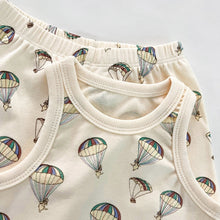 將圖片載入圖庫檢視器 2320JG-夏裝棉質滿印吊帶背心家居上衣+短褲兩件套