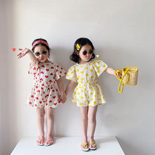 Load image into Gallery viewer, TG68168-Summer girl suit baby internet celebrity fashionable children's personality trend brand fresh cute love short-sleeved T-shirt shorts