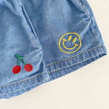 Load image into Gallery viewer, X90239PA-Children's summer denim shorts thin boys and girls baby 2022 new Korean embroidery loose denim 4-point pants