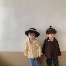 Load image into Gallery viewer, Q90928SE- Korean children's clothing children's spring and autumn new doll collar coat corduroy thin coat boys and girls baby bear top