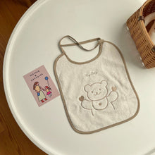 Load image into Gallery viewer, 2021524AC-Korea ins children's embroidered bib wash scarf super soft face towel travel towel cute bear saliva towel