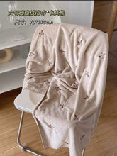 Load image into Gallery viewer, WH92602AC-Cute soft coral fleece towel cartoon embroidered bear strawberry super absorbent face towel no lint face towel