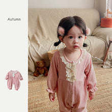 Load image into Gallery viewer, 2303209LS-Baby hollow lace bow cute jumpsuit