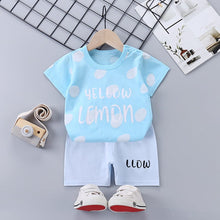 Load image into Gallery viewer, DT16TG-Children's short-sleeved suit pure cotton summer baby clothes Korean version girls T-shirt boys clothing foreign trade children's clothing