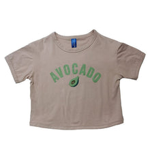 Load image into Gallery viewer, 24D1034SE- Korean version of boys and girls summer new tops children's stylish letters avocado graffiti round neck casual short-sleeved T-shirt