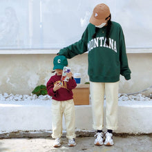 Load image into Gallery viewer, 21055PCW-Autumn Japanese-style parent-child outfit loose terry long-sleeved top with English letters