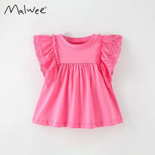 Load image into Gallery viewer, 9229SE-Summer European and American children's casual round neck skirt style short-sleeved top