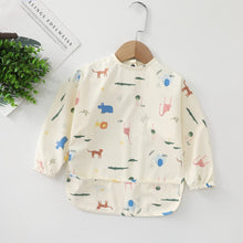 Load image into Gallery viewer, 000263SE-Danish children's long-sleeved pu reverse wear baby eating clothes bib super soft waterproof baby rice pocket