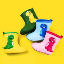 Load image into Gallery viewer, YX1102AC-Children's rain boots boys and girls dinosaur rain boots outdoor waterproof shoes lightweight non-slip rain boots kindergarten water shoes