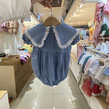 Load image into Gallery viewer, 6108LS-Summer lace hem triangle romper