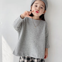 Load image into Gallery viewer, BB-2121PCW-2022 autumn and winter new children's clothing Japanese style boys and girls one-shoulder long-sleeved T-shirt parent-child clothing