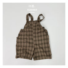 Load image into Gallery viewer, 1203LS-Summer Korean Retro Plaid Workwear Bib Shorts
